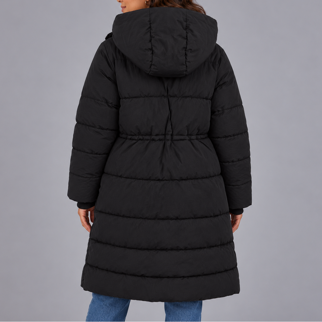 Women's Long Hooded Puffer Coat | Quilted Winter Jacket with Pockets