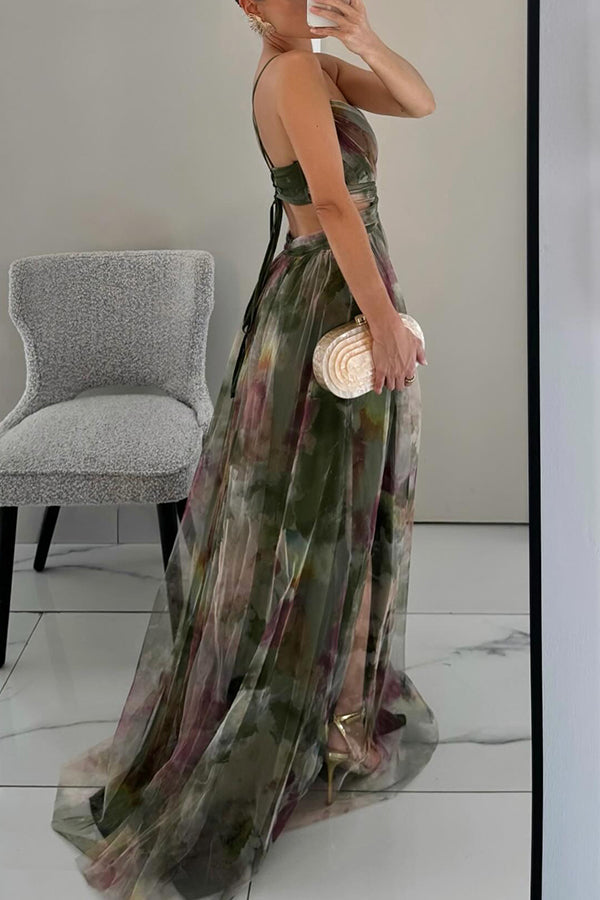 Alice | Women’s Printed Spaghetti Strap Maxi Dress