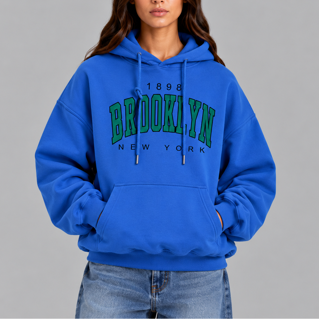 Women's Brooklyn Oversized Hoodie – Casual Pullover Sweatshirt with Pockets