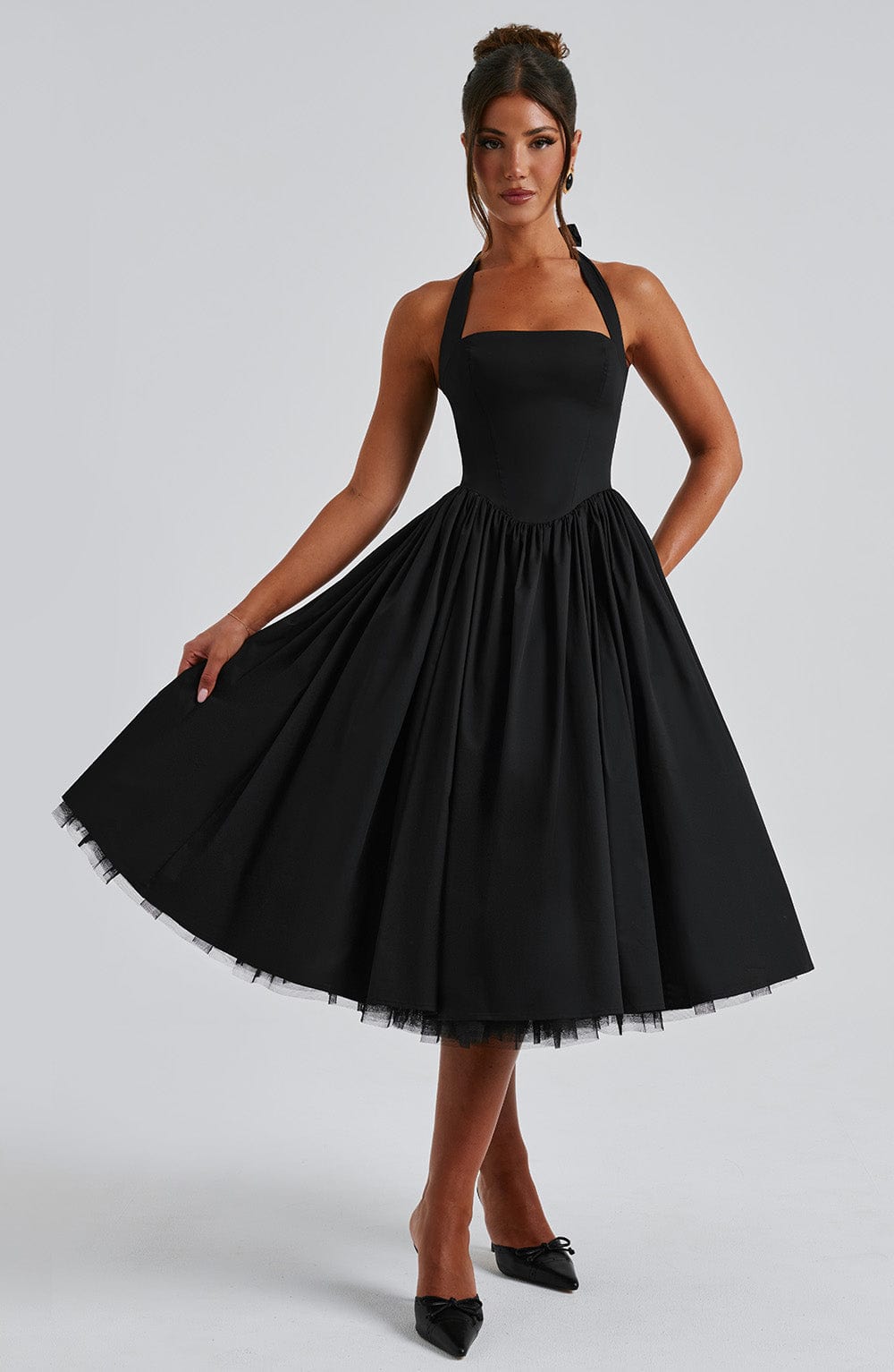 Arden | Women’s Wedding Guest Halter Midi Dress