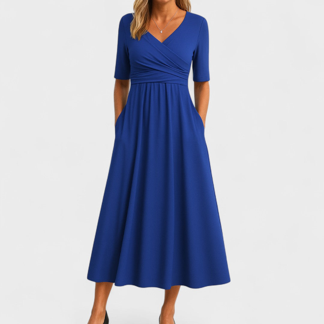 Ella | Womens V Neck Short Sleeve Maxi Dress