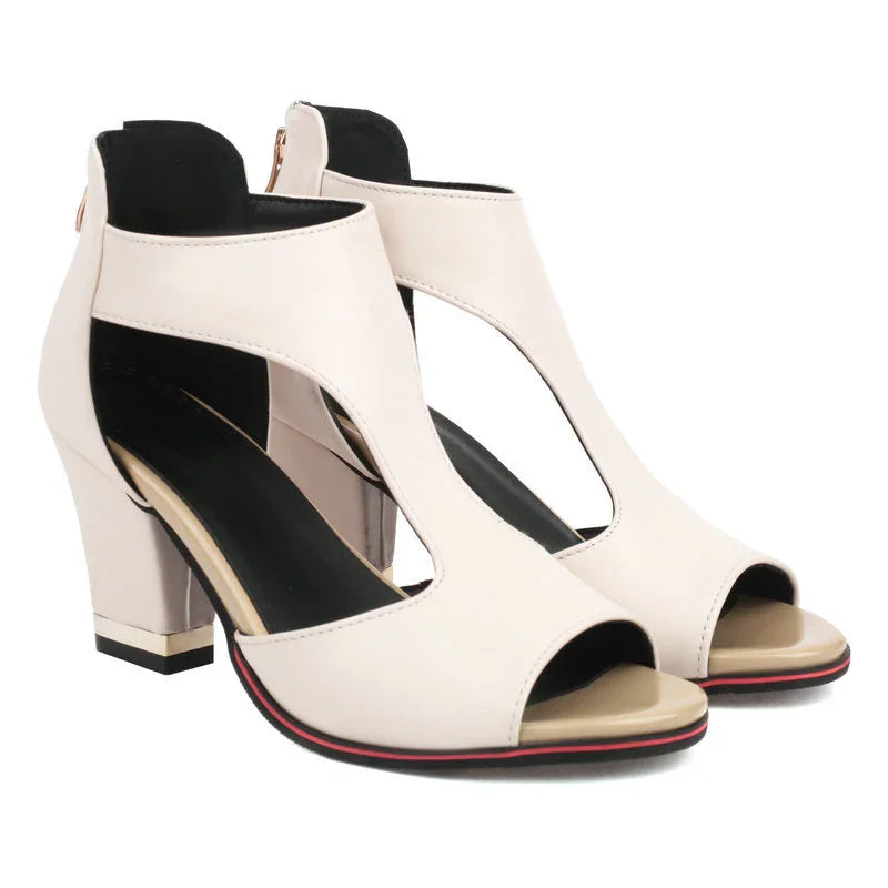 Marley | Luxury Cut-Out Block Heel Sandals