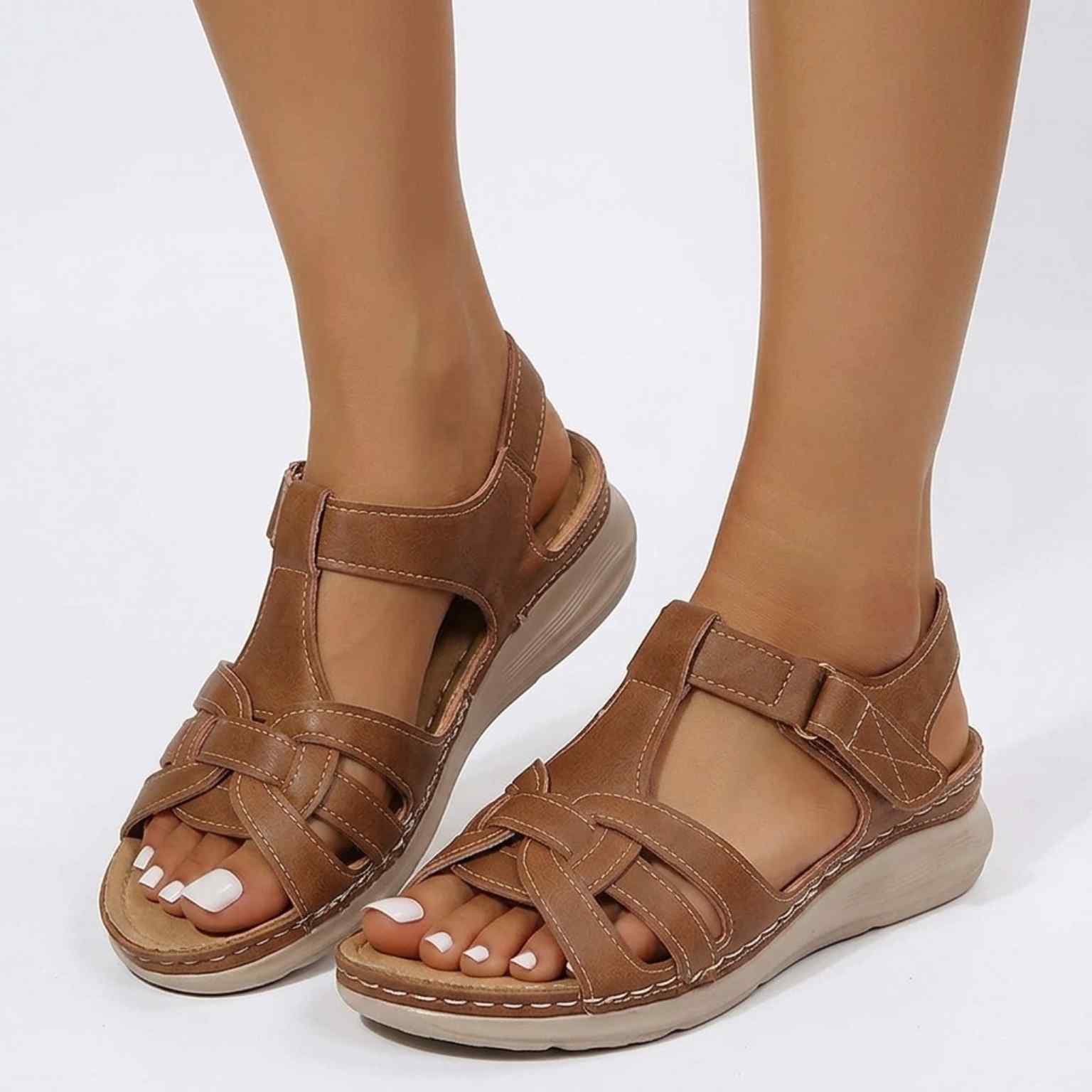 Marley™ | Orthopedic Leather Sandals in Vintage Style