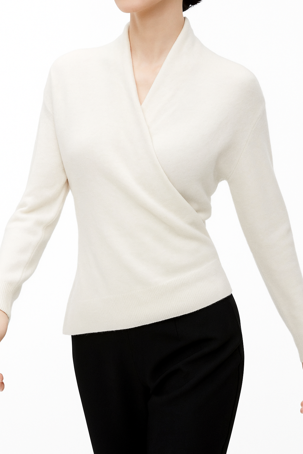 Elizabeth | Women’s Winter Wrap V Neck Knit Sweater