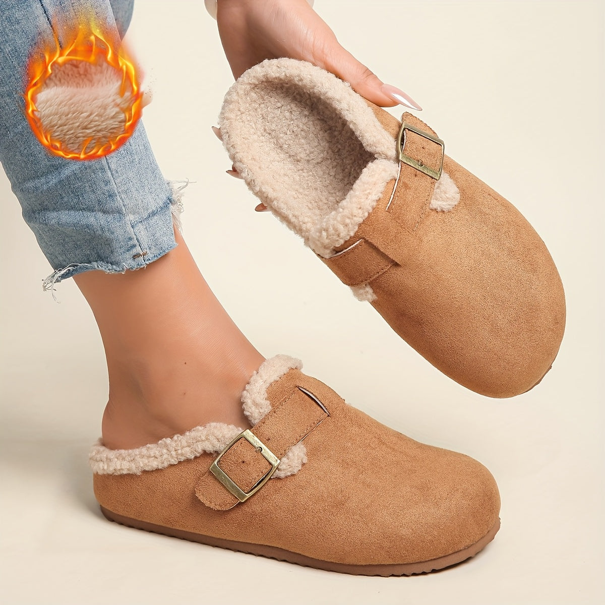 Lily™ | Wool-Lined Chunky Winter Slippers