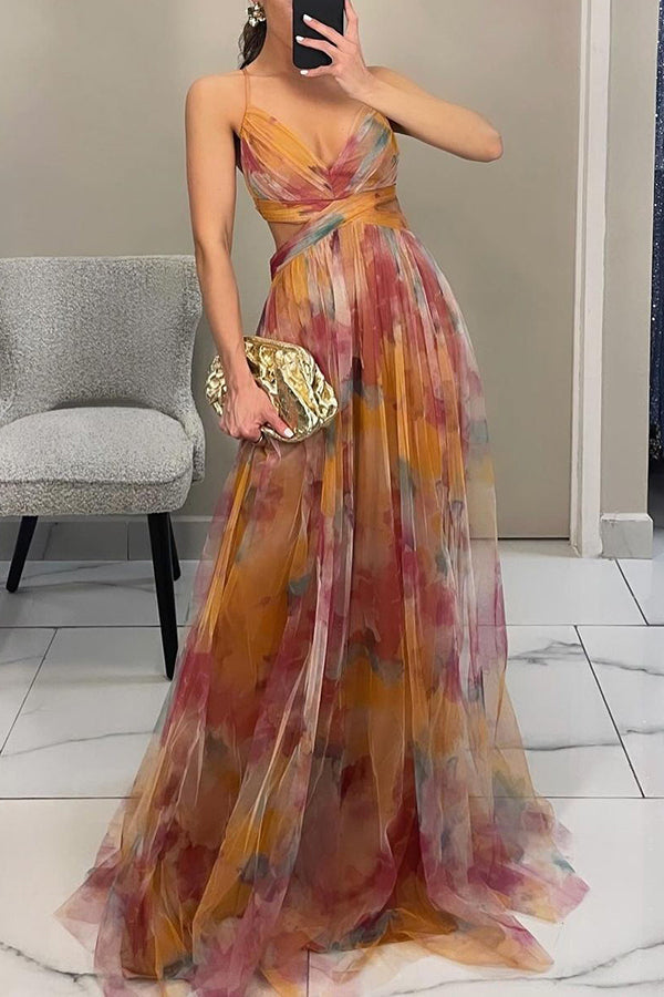 Alice | Women’s Printed Spaghetti Strap Maxi Dress