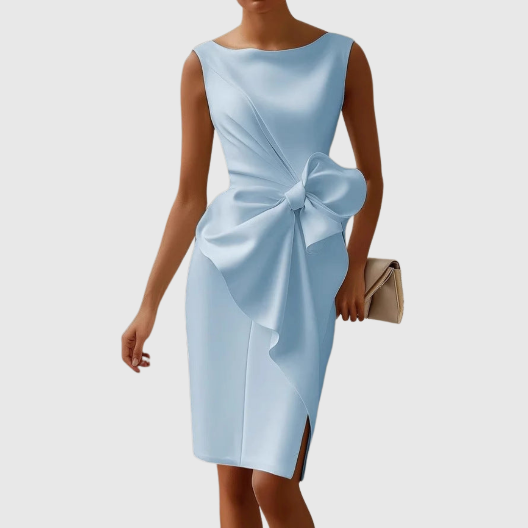 Olivia | Womens Elegant Bow Detail Midi Dress