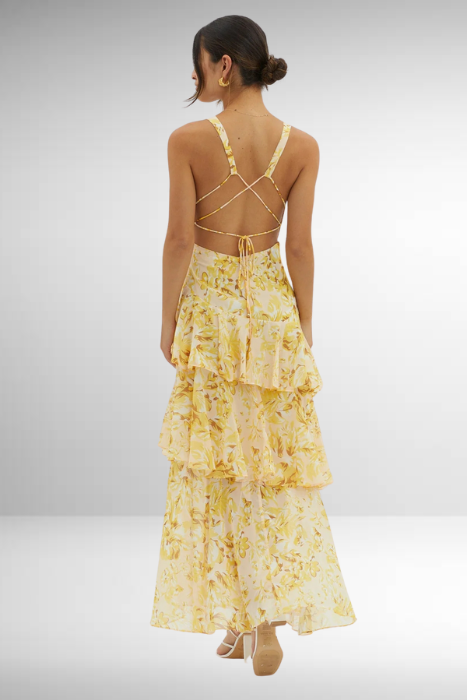 Millie | Women’s Elegant Floral Tiered Maxi Dress
