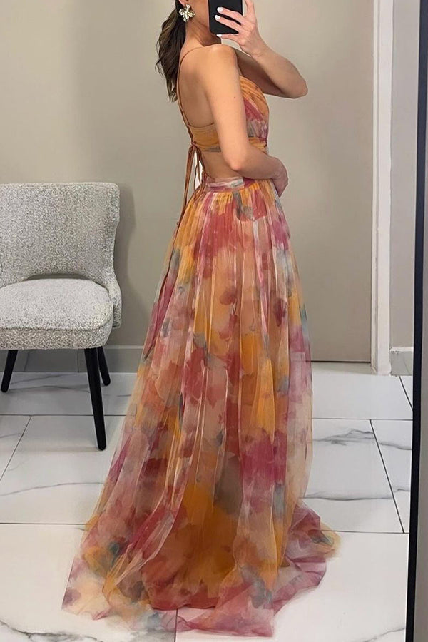 Alice | Women’s Printed Spaghetti Strap Maxi Dress