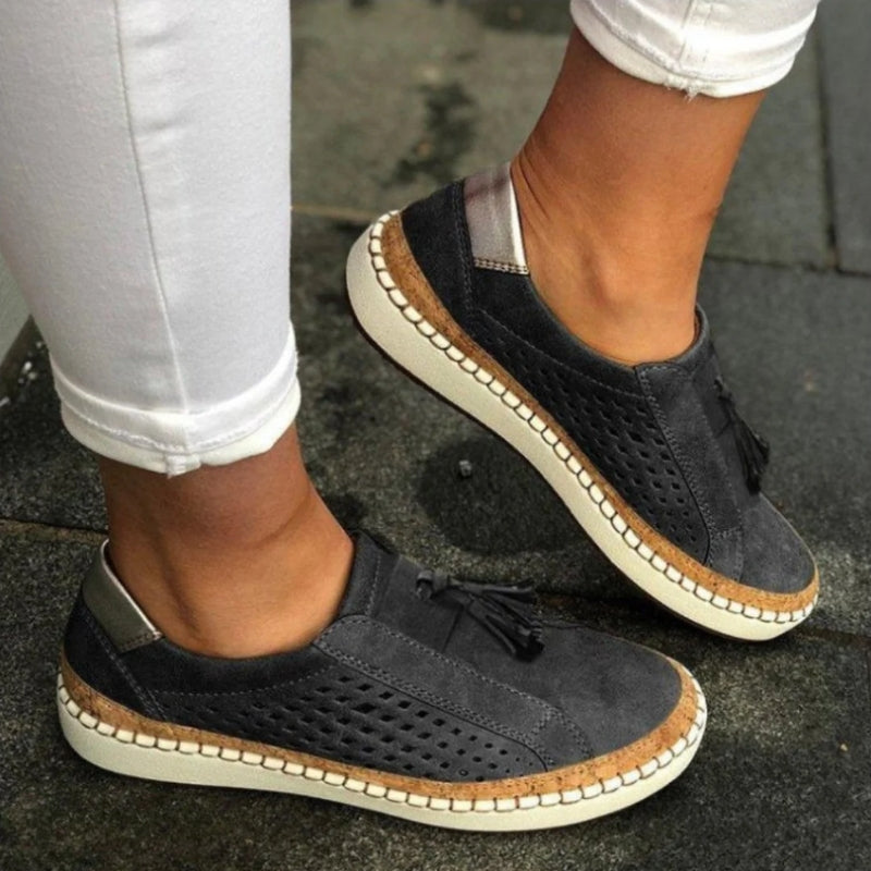 Isabelle | Perforated Suede Slip-On Loafers for Women