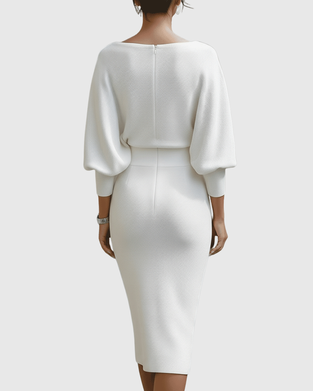 Grace | Womens Elegant Draped Knit Midi Dress