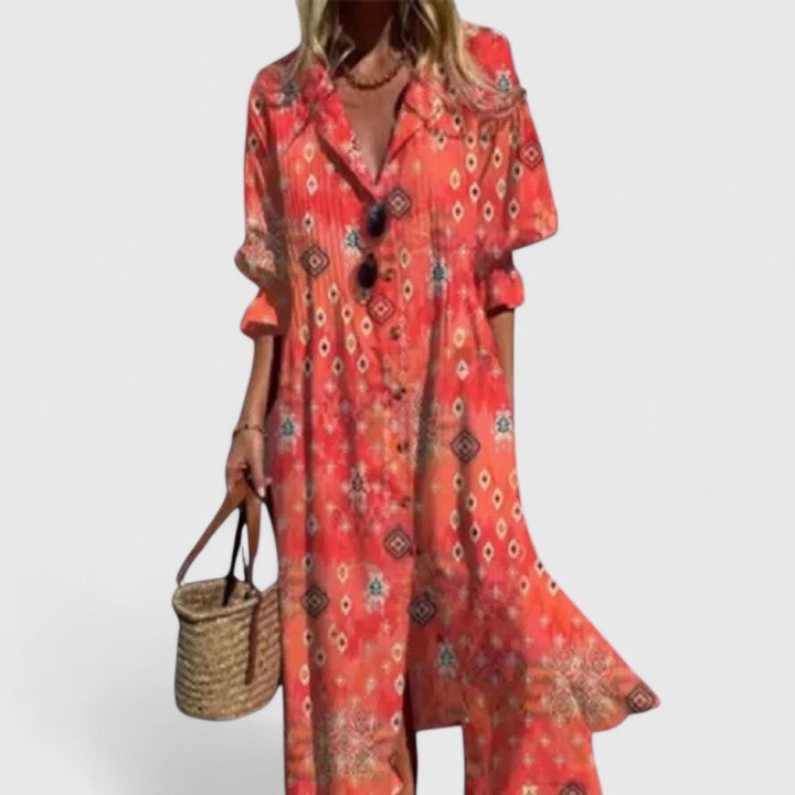 Millie | Women’s Floral Button Front Midi Dress
