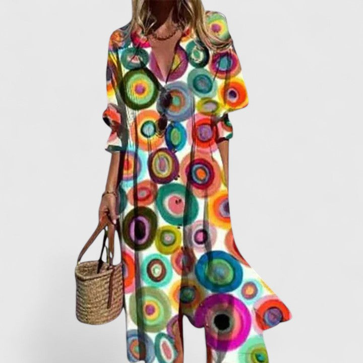 Millie | Women’s Floral Button Front Midi Dress