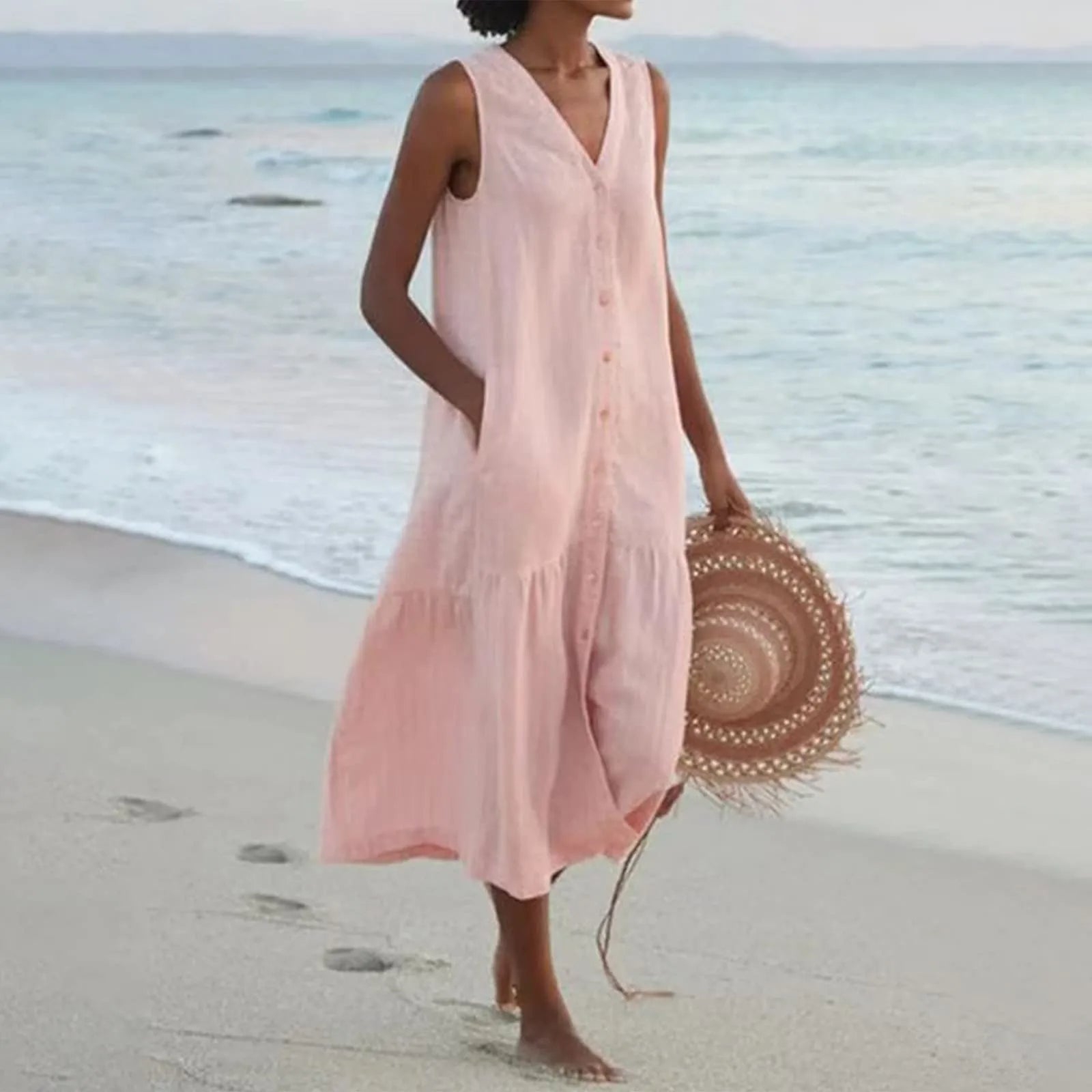 Julia | Women Lena Summer V Neck Midi Dress