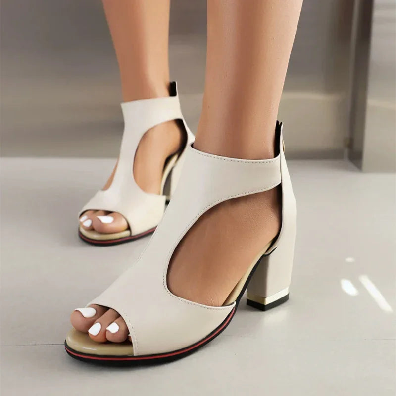Marley | Luxury Cut-Out Block Heel Sandals