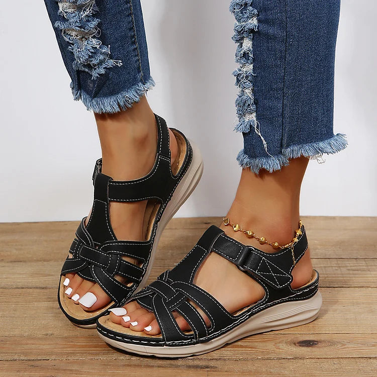 Marley™ | Orthopedic Leather Sandals in Vintage Style