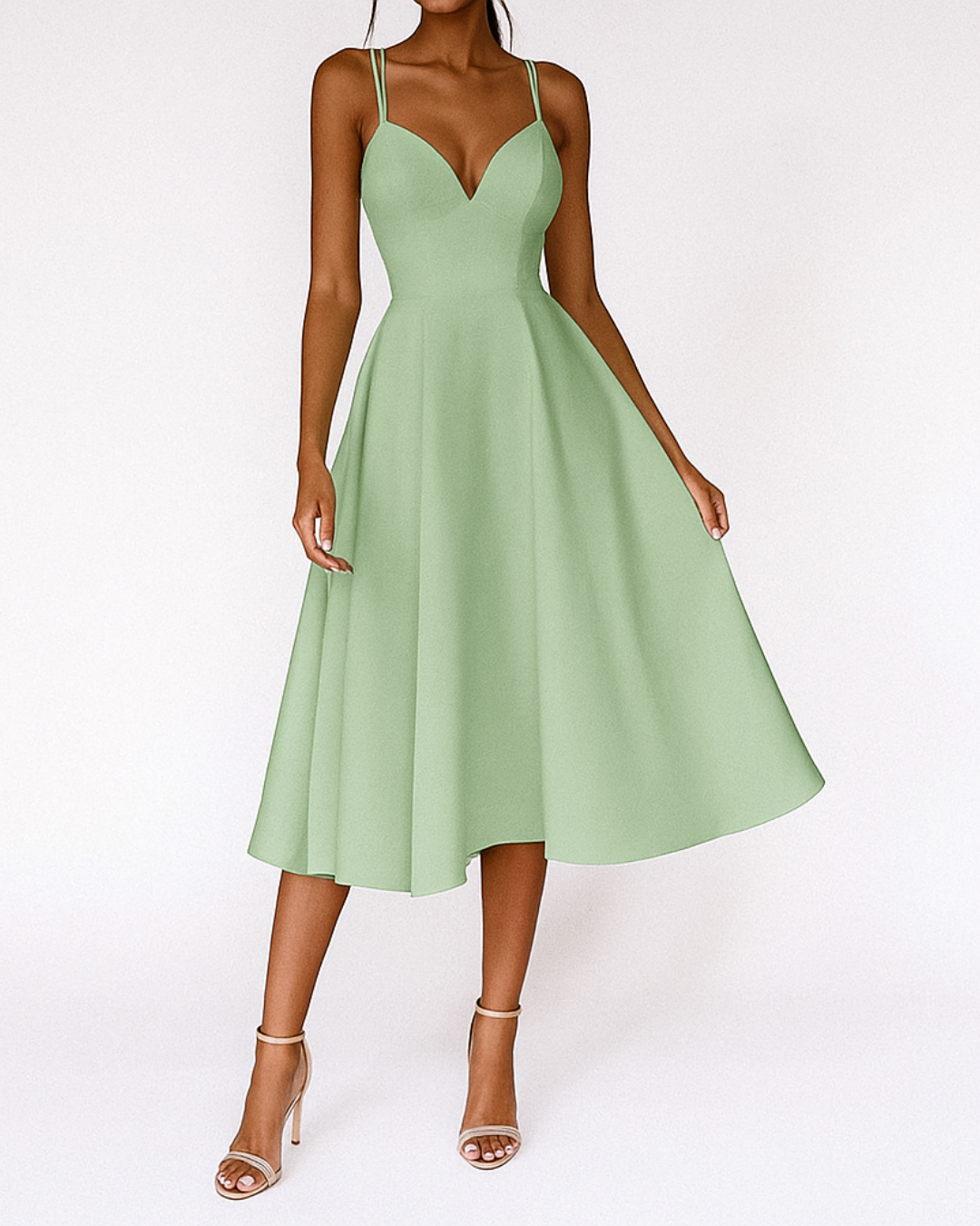 Katie | Women Wedding Guest Strappy Midi Dress
