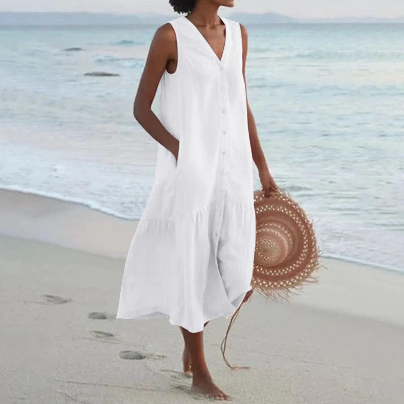 Julia | Women Lena Summer V Neck Midi Dress