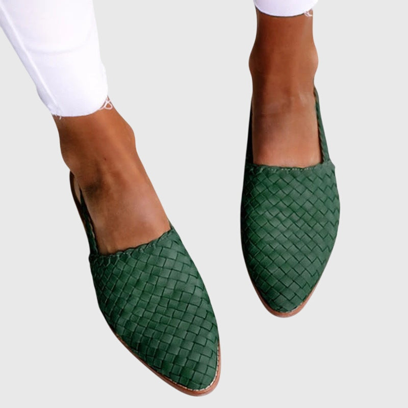 Selene | Woven Loafers with Open Toe for Women