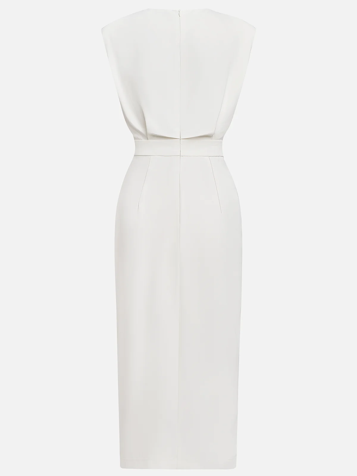 Audrey | Women’s Button Detail Sleeveless Midi Dress
