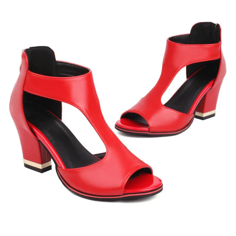 Marley | Luxury Cut-Out Block Heel Sandals