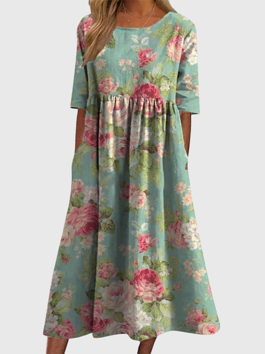 Ruby | Womens Vintage Floral Midi Dress