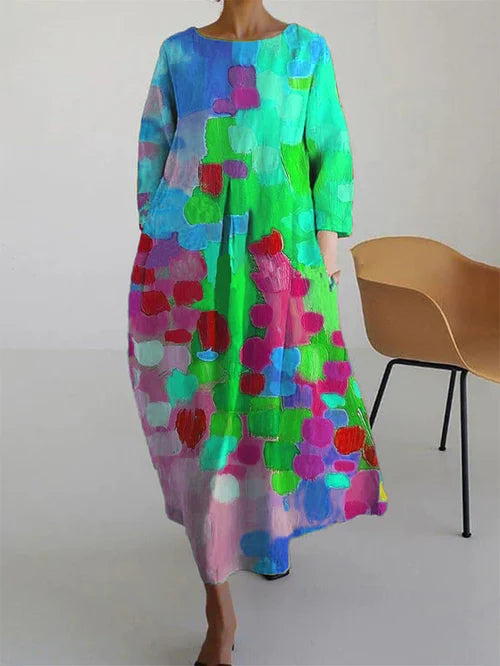 Willow | Women Abstract Floral Long Sleeve Maxi Dress