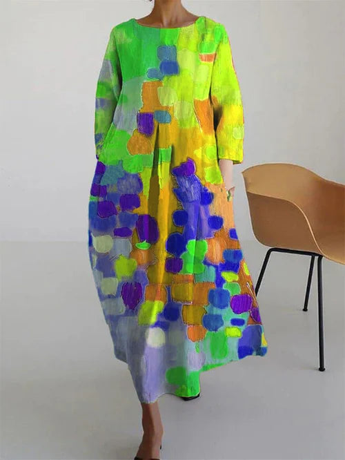 Willow | Women Abstract Floral Long Sleeve Maxi Dress