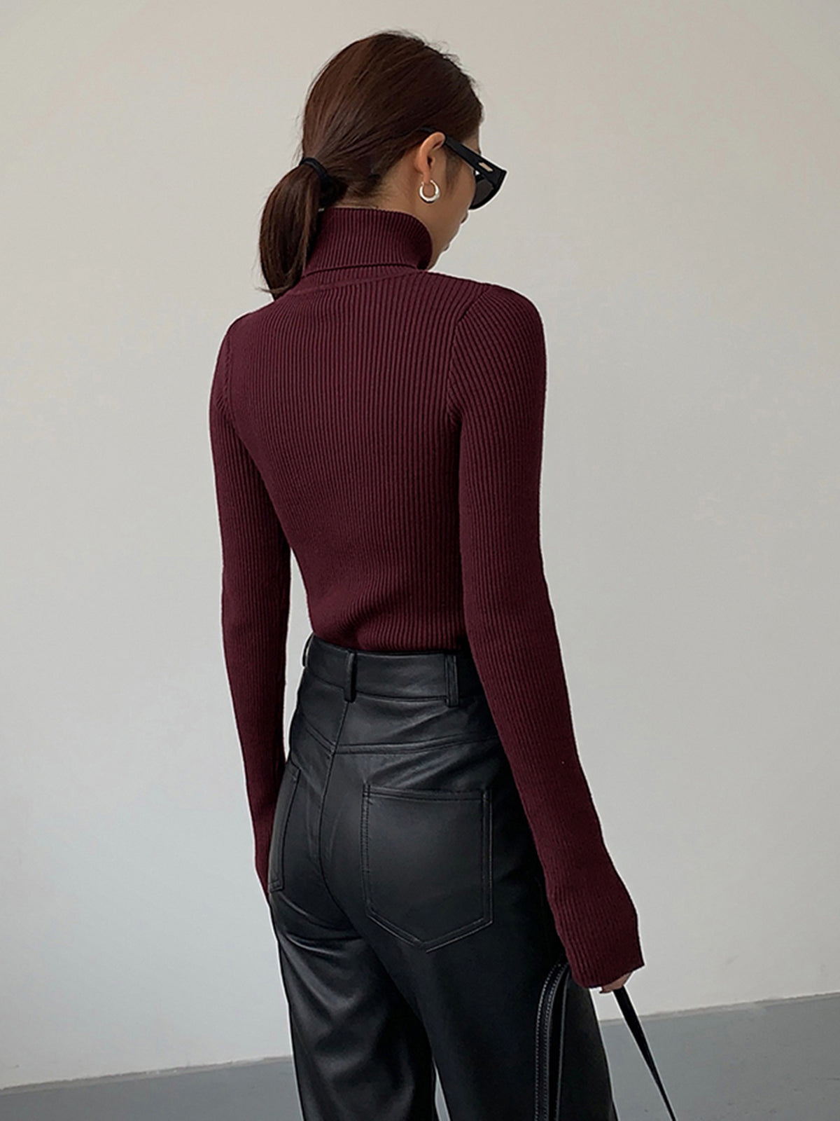 Ruby | Women’s Minimalist Slim Turtleneck Stretch Top