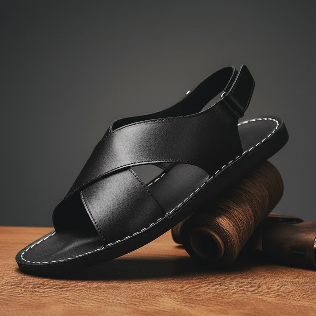 Clark Leather Slip On Sandal