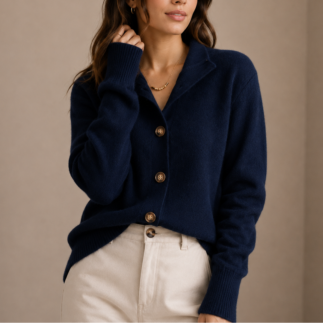 Women's Collared Knit Cardigan – Soft Button-Up Sweater