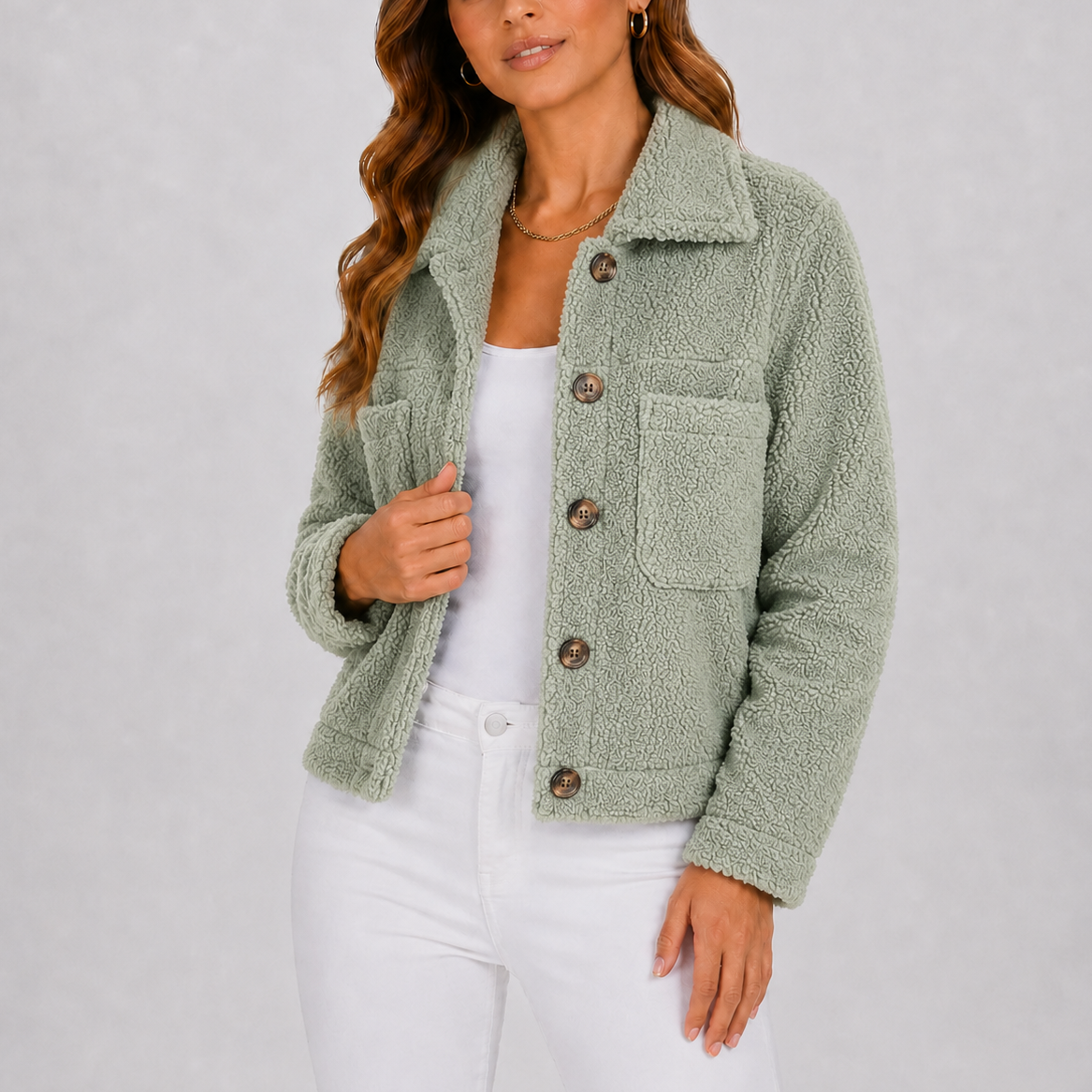 Women's Casual Knit Blazer Autumn Jacket with Pockets