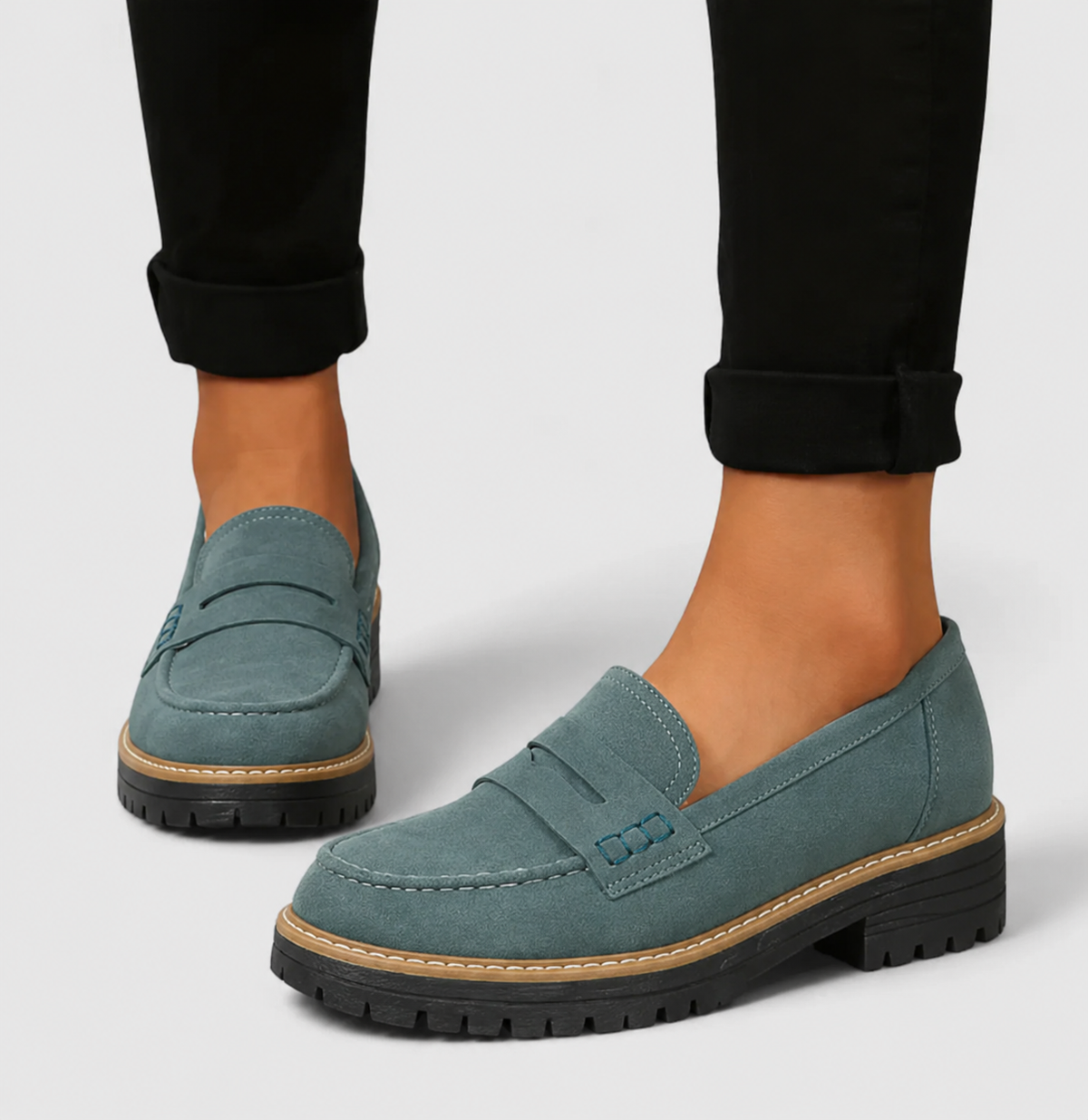 Geraldine | Lug Sole Penny Loafers for Women