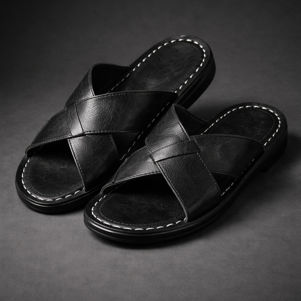Noah™ | Wide Strap Leather Sandals