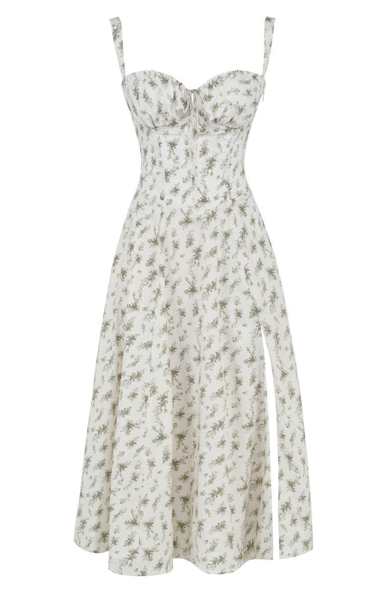 Emily | Women’s Corset Midi Dress Flowing Skirt