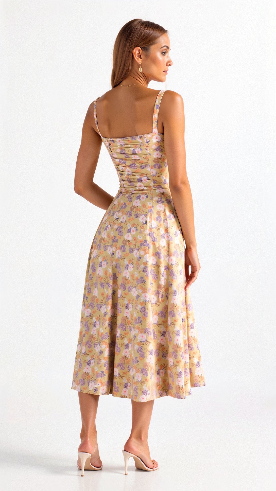 Emily | Women’s Corset Midi Dress Flowing Skirt