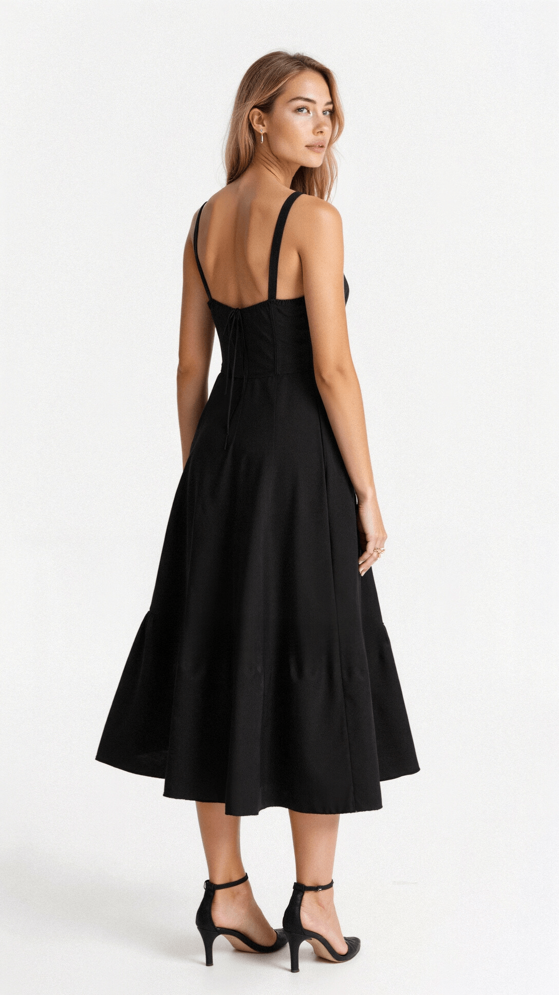 Emily | Women’s Corset Midi Dress Flowing Skirt