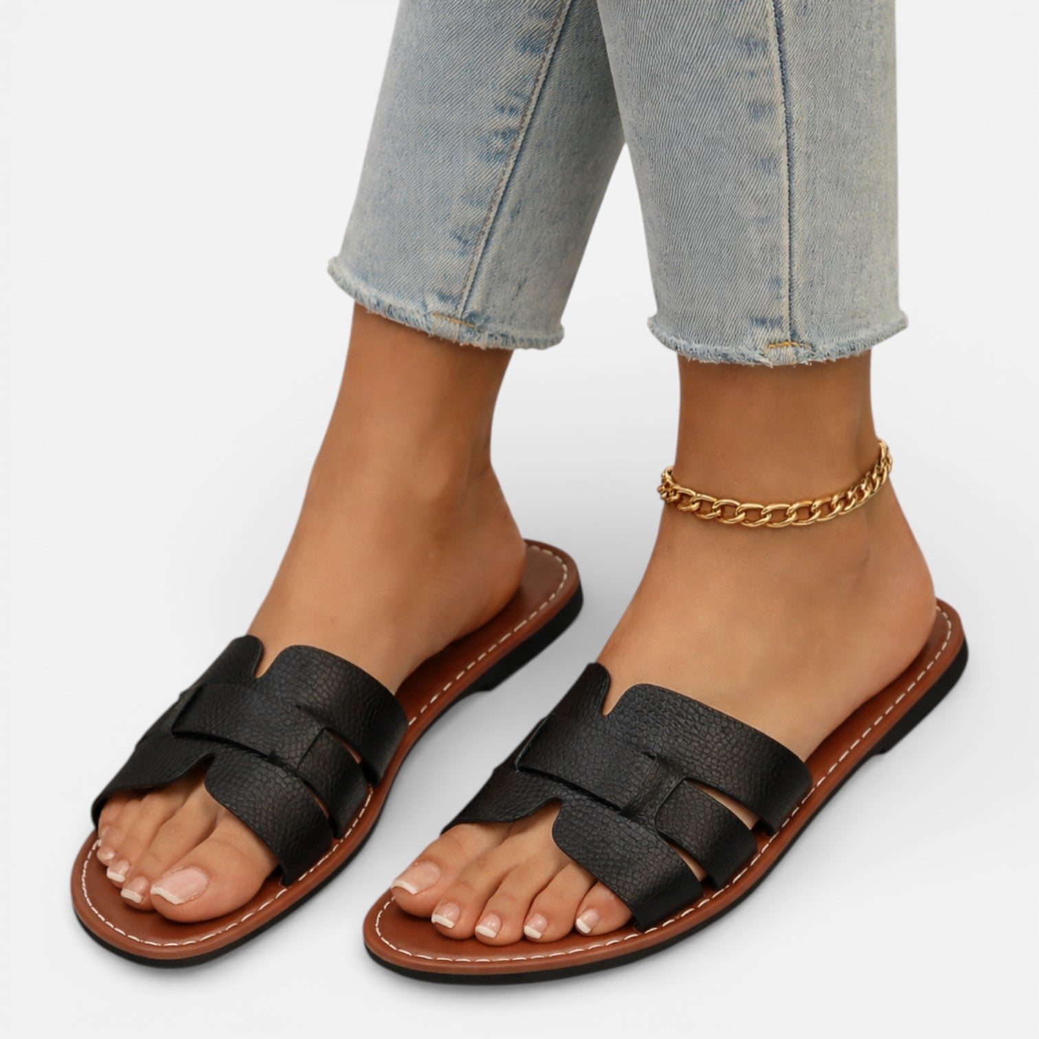 Noah | Women’s Leather Slide Sandals