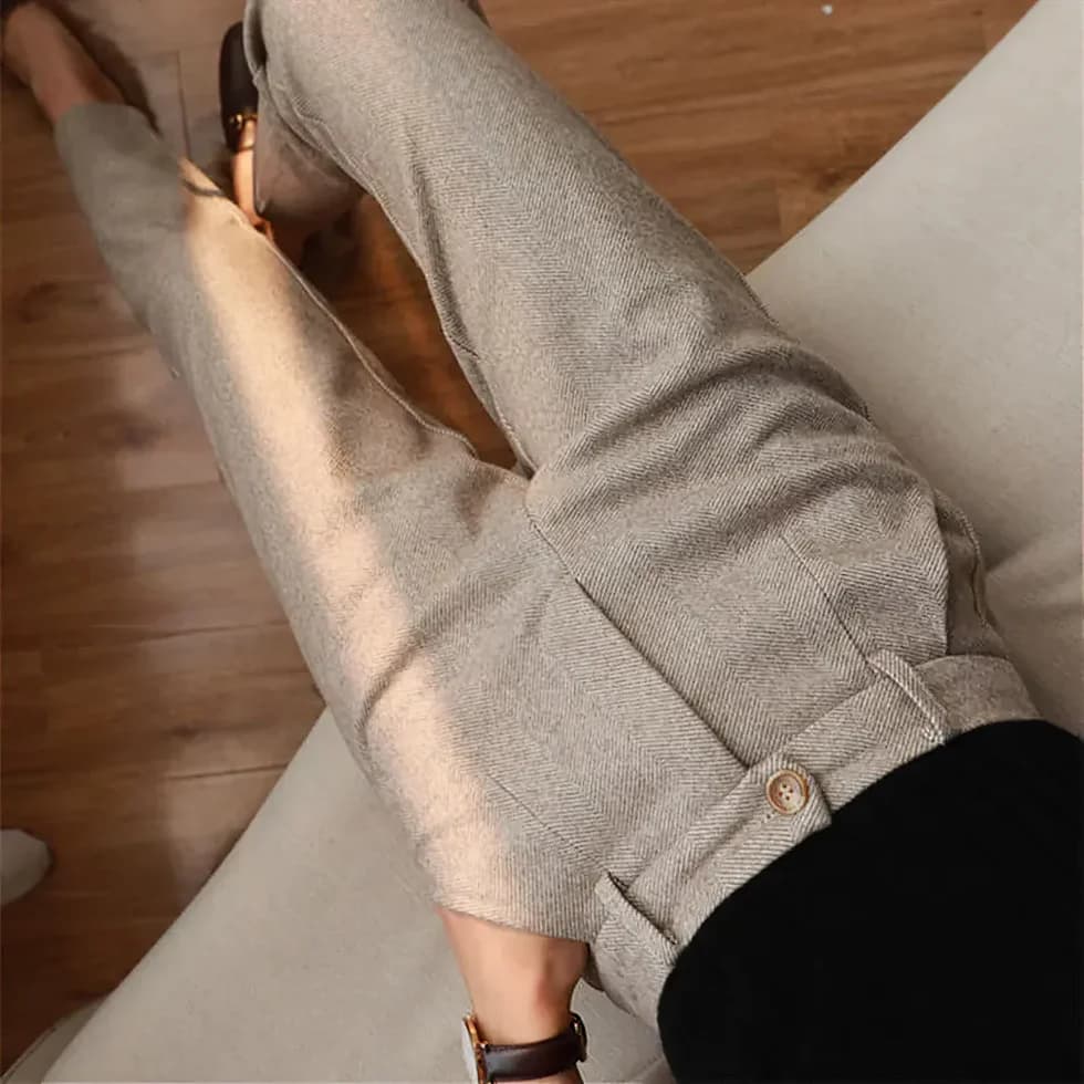 Luke | Men Classic Herringbone Pleated Dress Trousers
