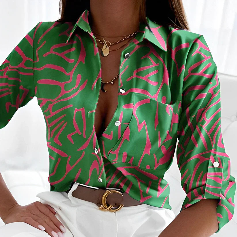 Kaelene | Elegant Green Blouse