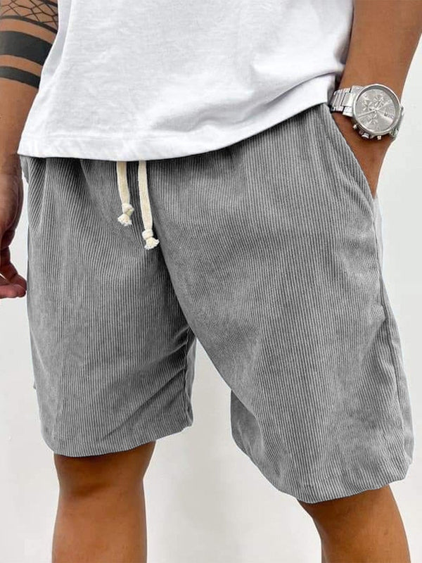 Men’s Relaxed Fit Corduroy Shorts – Soft Ribbed Texture