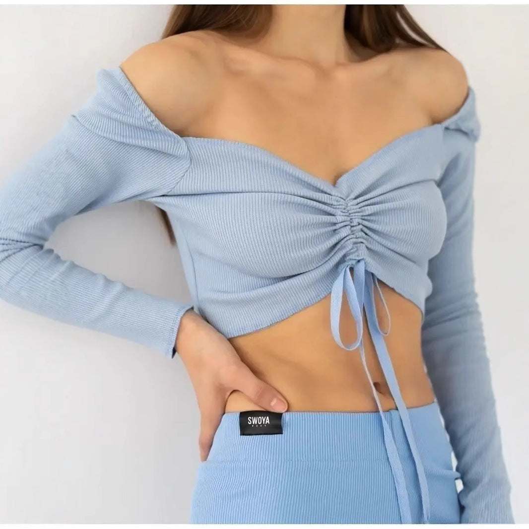 Freya | Women Spring Long Sleeve Ruched Crop Top