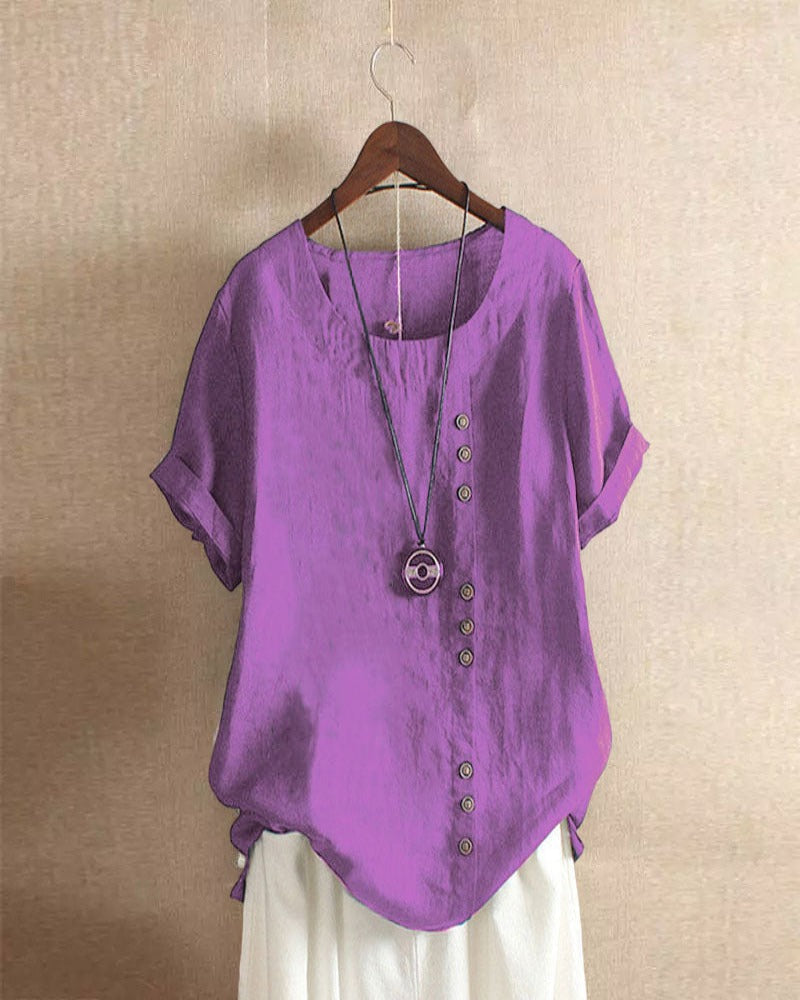 Liam | Women’s Summer Button Detail Casual Blouse