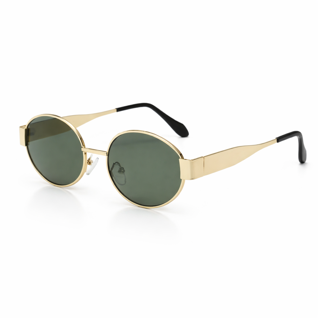 Women's Retro Oval Sunglasses – Sleek Gold Detail