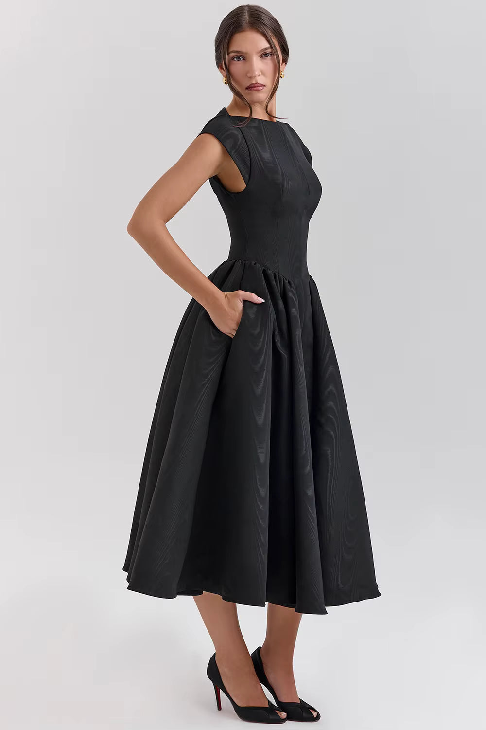 Luna Fashion House | Structured Cap Sleeve Midi Dress – Classic Occasion Dress