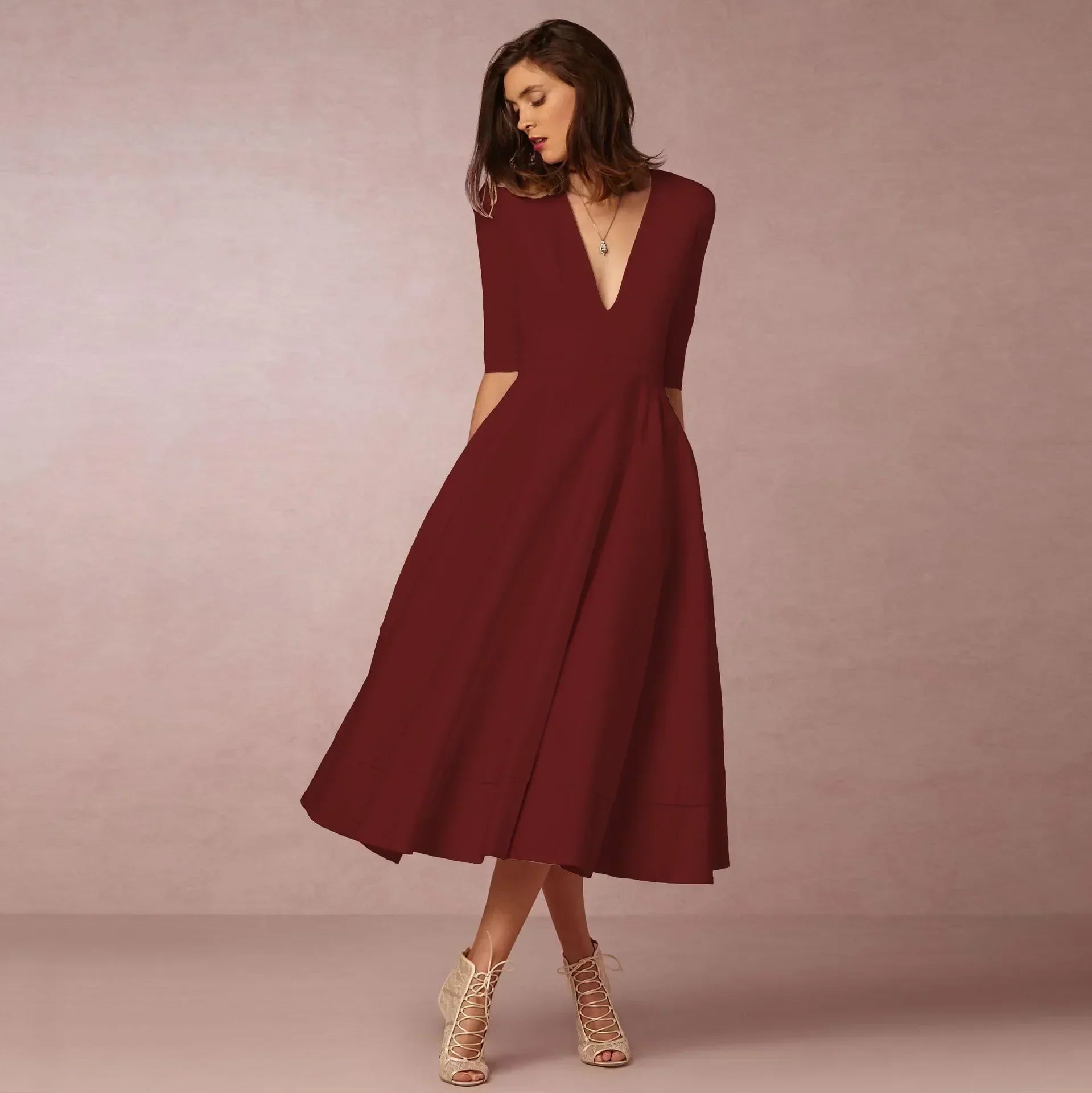 Holly | Women Ivoire Midi Dress Fitted Elegant Cut