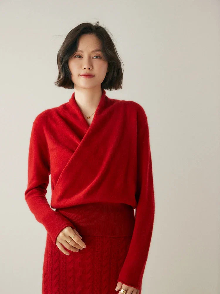 Kate | Women’s Elegant Wrap Crossover Chic Sweater