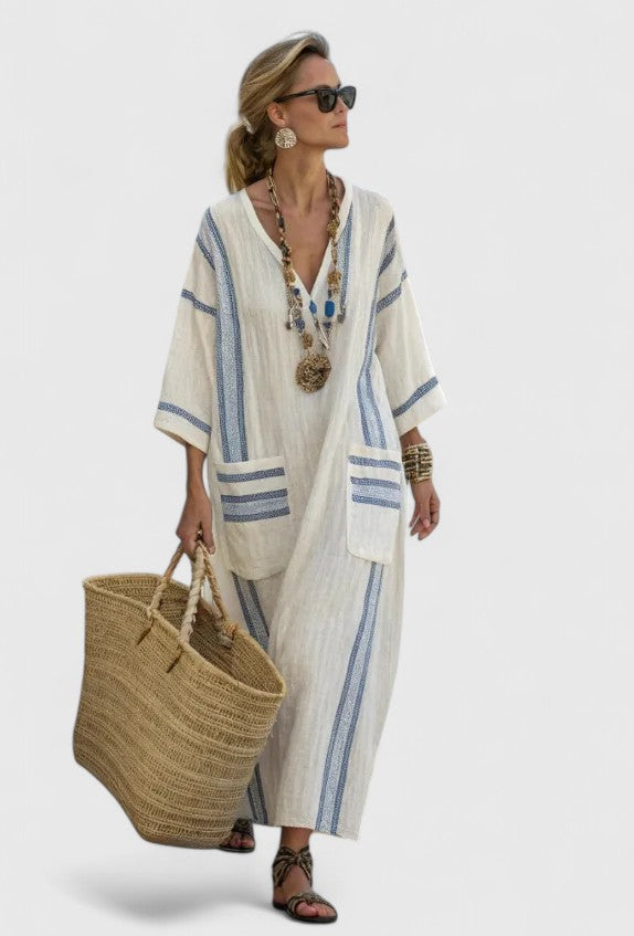 Abigail | Womens V Neck Loose Maxi Dress