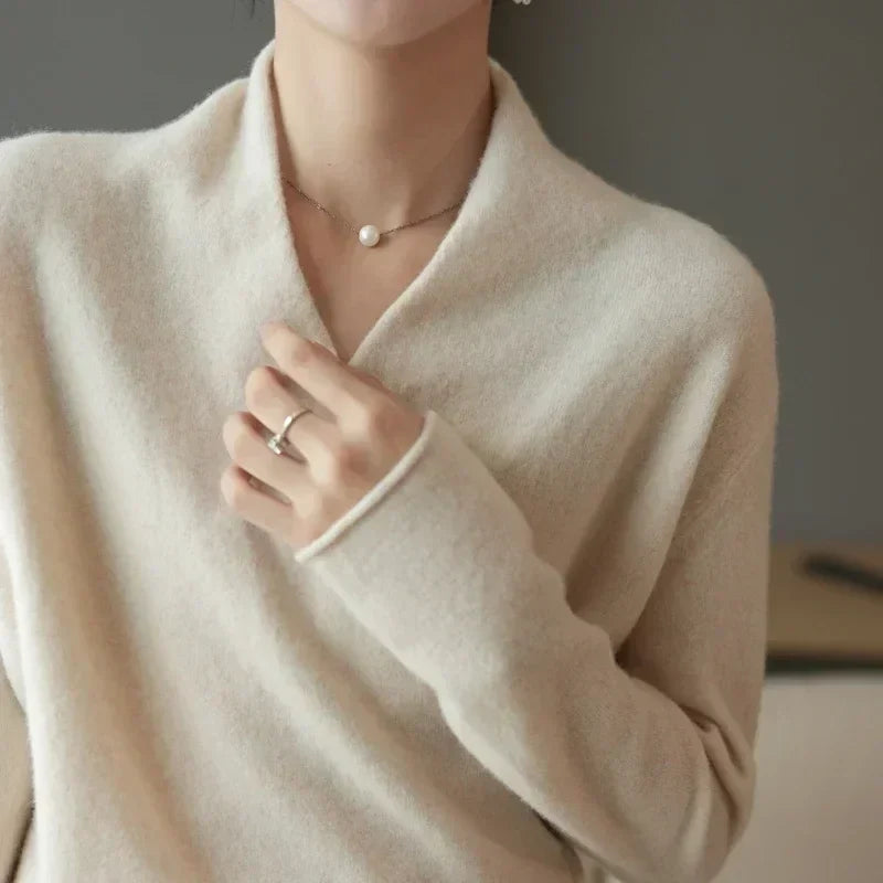 Eleanor | Women’s Spring Wrap Neck Knit Top