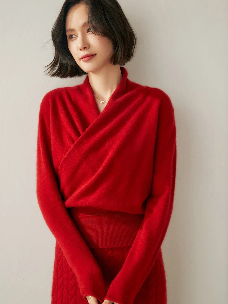 Kate | Women’s Elegant Wrap Crossover Chic Sweater